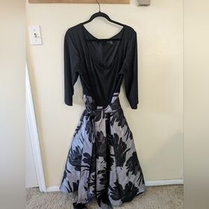 R&M Richards Black Floral Dress